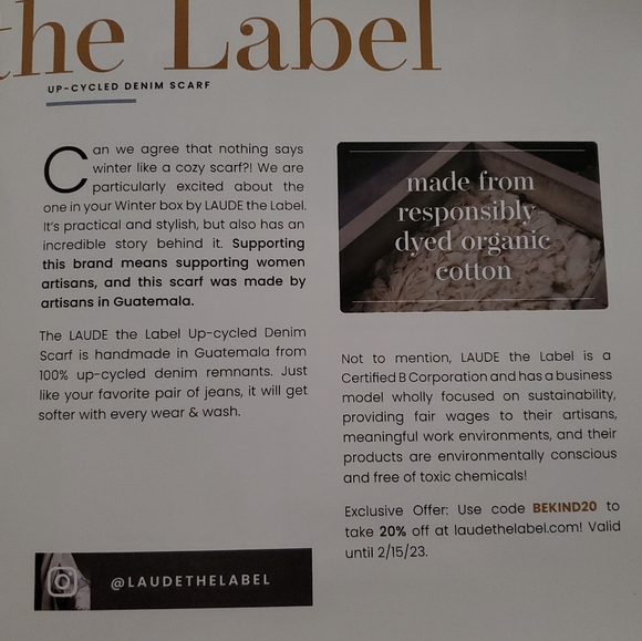 Up-Cycled Denim Scarf - Picture 2 of 4